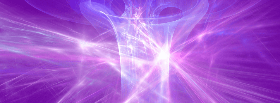 Hoidon energiaa ja valoa, abstrakti energiamaisema, värikkäät valoilmiöt ja säteet, symboloi paranem.